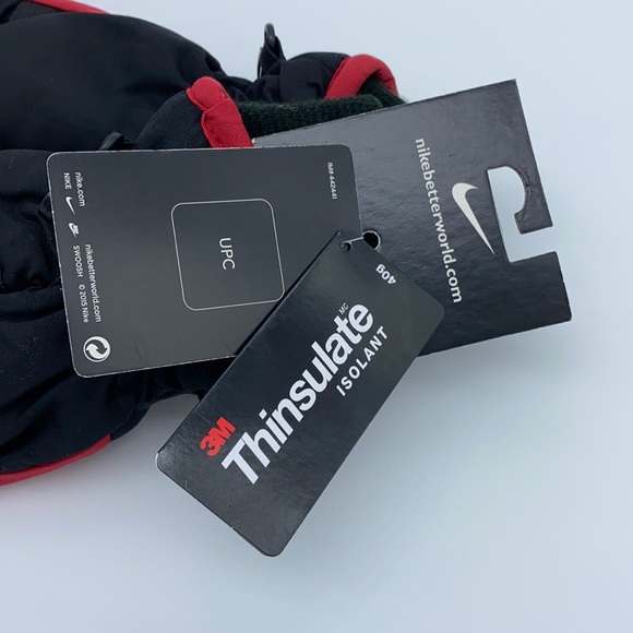 BOYS NIKE THINSULATE INSULATION GLOVES YOUTH RED BLACK - Picture 10 of 13